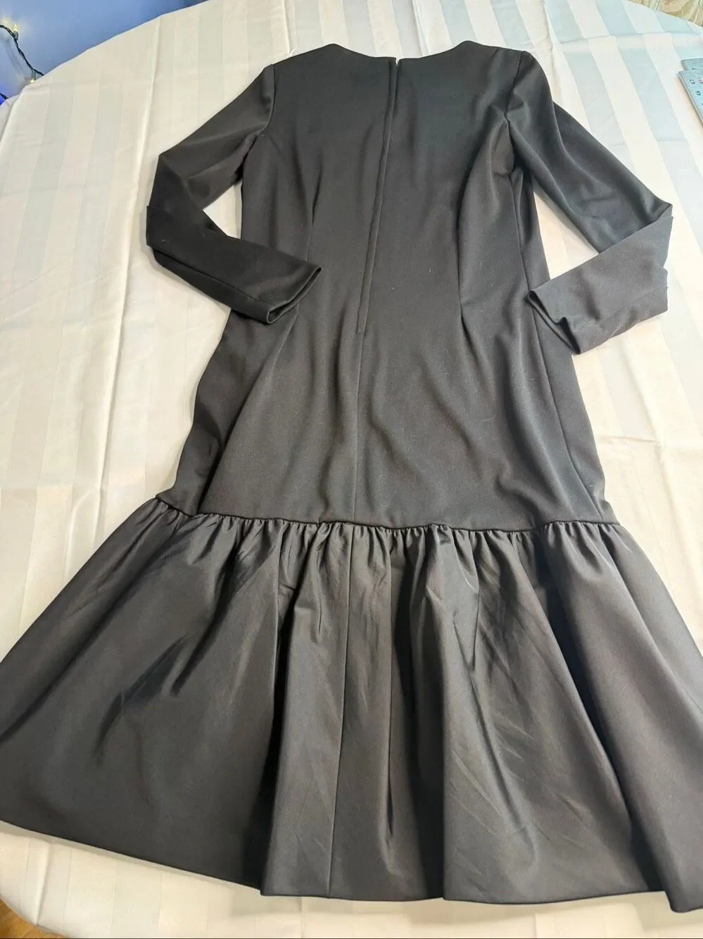 Umba for Parves Feinstein Black Vintage Rosette Ruffle Dress Size Small See Meas
